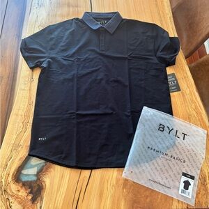 Bylt Premium Polo Navy/Black/Gray NEW with tags NYT